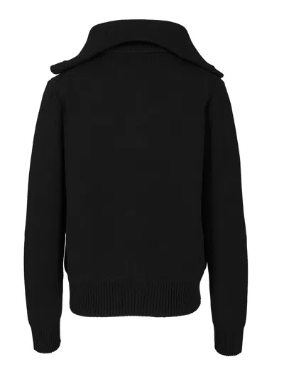 Bottega Veneta Compact Wool Cardigan Knitwear Black In Black