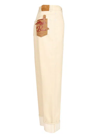 Bottega Veneta Women Contrast Cuff Jeans In Neutral