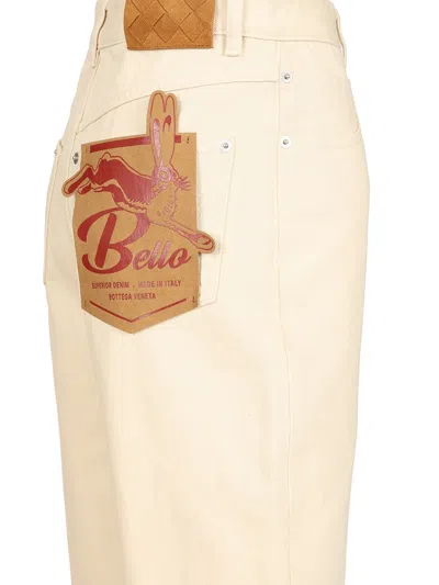 Bottega Veneta Women Contrast Cuff Jeans In Neutral