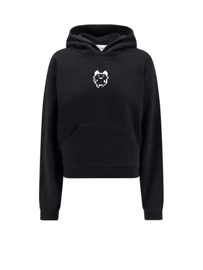Coperni Organic Cotton Hooded Sweatshirt Featuring Embroidery In Black