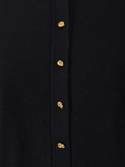 Bottega Veneta Cotton And Viscose Twin-set Knitwear Blue In Black