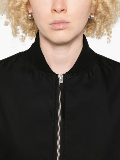 Closed Black Zip-front Flap-pocket Jacket In Black