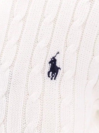 Polo Ralph Lauren Cotton Cardigan With Contrasting Logo Embroidery In White