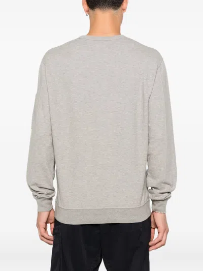 C.p. Company Cotton Sweatshirt With Crew Neck And Patches In Gray