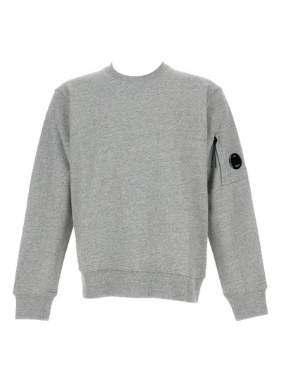C.p. Company Men Cotton Crewneck Sweatshirt In Gray