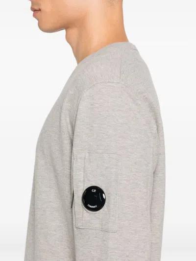 C.p. Company Cotton Sweatshirt With Crew Neck And Patches In Gray