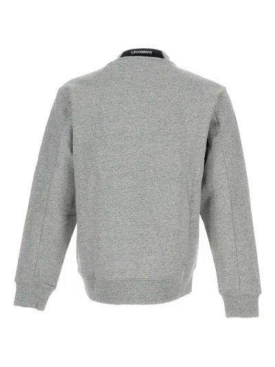 C.p. Company Men Cotton Crewneck Sweatshirt In Gray