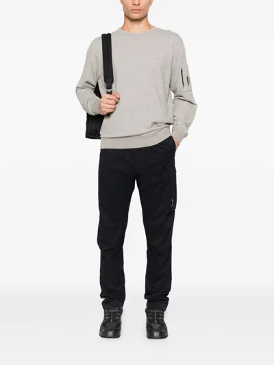 C.p. Company Cotton Sweatshirt With Crew Neck And Patches In Gray