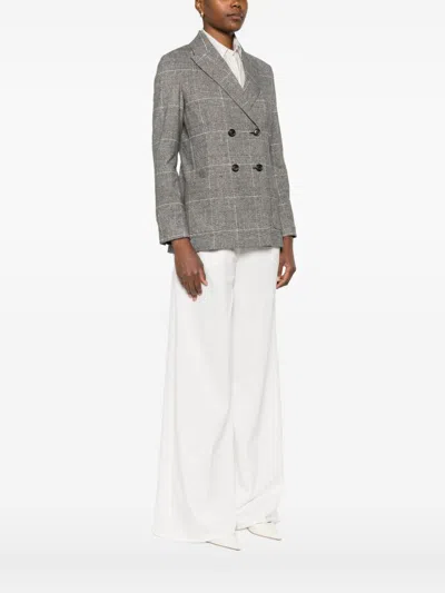 Circolo 1901 Cotton Double-breasted Jacket In Gray