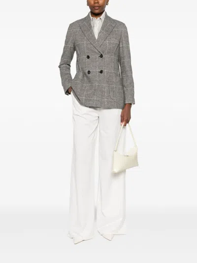 Circolo 1901 Cotton Double-breasted Jacket In Gray
