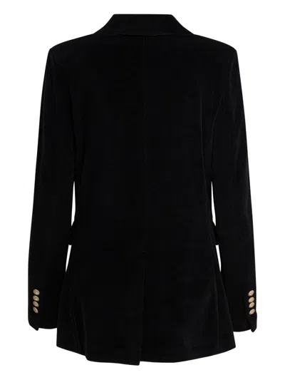 Circolo 1901 Double-breasted Velvet Jacket Featuring Pockets In Black