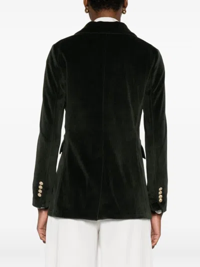 Circolo 1901 Double-breasted Tailored Jacket With Gold-tone Buttons In Black