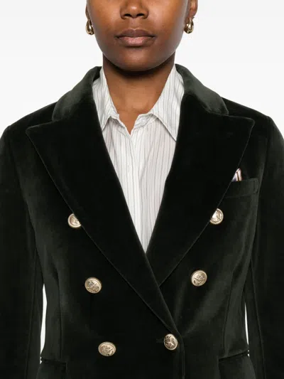 Circolo 1901 Double-breasted Tailored Jacket With Gold-tone Buttons In Black