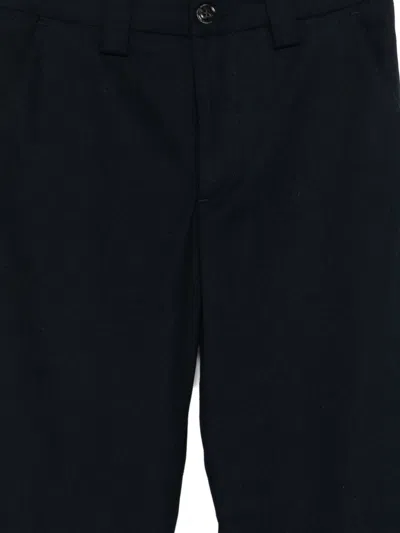 White Sand Cotton Flared Trousers In Blue