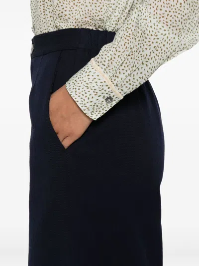 Forte Forte High-waisted Wide-leg Trousers In Soft Blue Fabric In Black