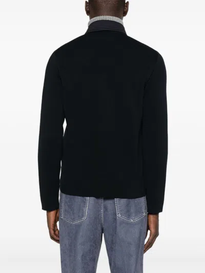 Herno Tailored Jacket With Chest Pockets And Long Sleeves In Blue