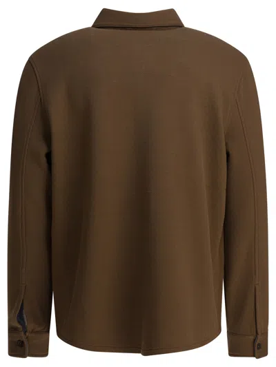 Vince Cotton Overshirt Jacket Jackets Brown In Brown