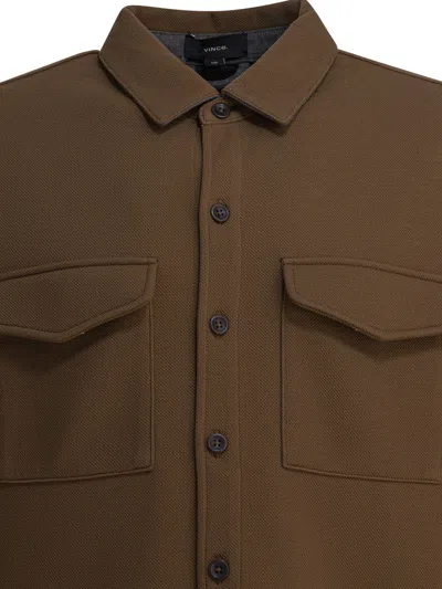 Vince Cotton Overshirt Jacket Jackets Brown In Brown