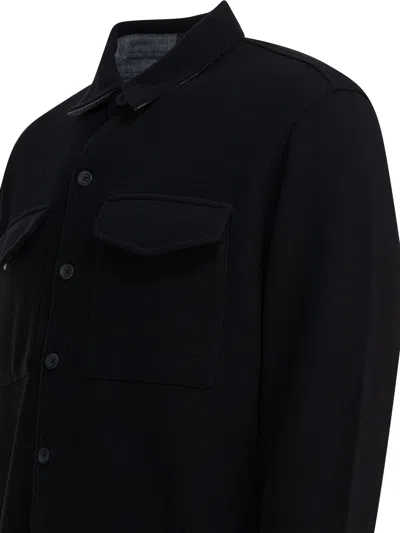 Vince Cotton Overshirt Jacket Jackets Blue In Black
