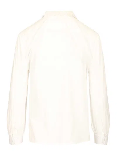 Saint Laurent Cotton Poplin Shirt Shirts White In Yellow