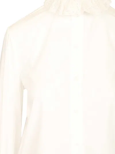 Saint Laurent Cotton Poplin Shirt Shirts White In Yellow