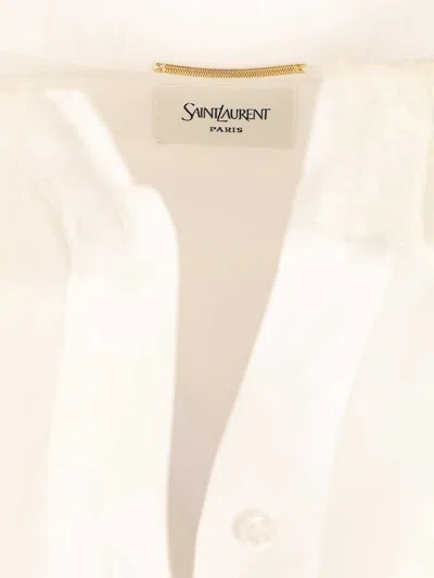 Saint Laurent Cotton Poplin Shirt Shirts White In Yellow