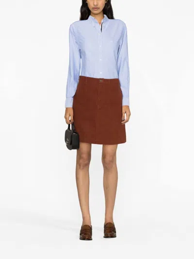 Thom Browne Cotton Poplin Shirt In Blue