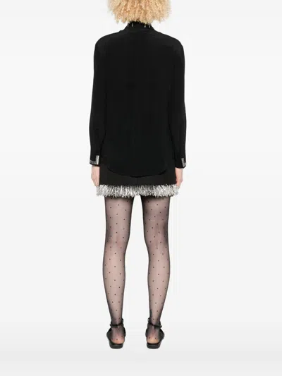 Trame Auree Embellished Long-sleeve Shirt In Black