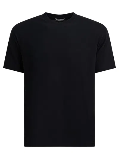 Auralee Crew Neck Cotton T-shirt With Chest Pocket In Black