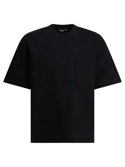 Auralee Crew Neck Cotton T-shirt With Chest Pocket In Black