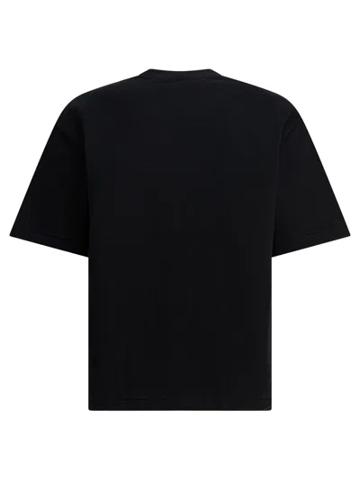 Auralee Crew Neck Cotton T-shirt With Chest Pocket In Black