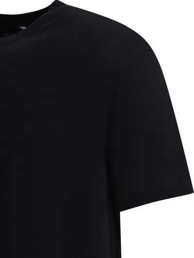 Auralee Crew Neck Cotton T-shirt With Chest Pocket In Black
