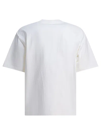 Auralee Crew Neck Cotton T-shirt With Chest Pocket In White