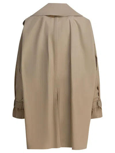 Givenchy Womens Beige Mustard Belted Notch-lapels Cotton Trench Coat In Nude