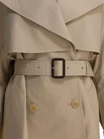 Givenchy Womens Beige Mustard Belted Notch-lapels Cotton Trench Coat In Nude