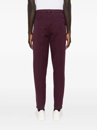 Brunello Cucinelli Cotton Trousers With Side And Back Pockets In Purple
