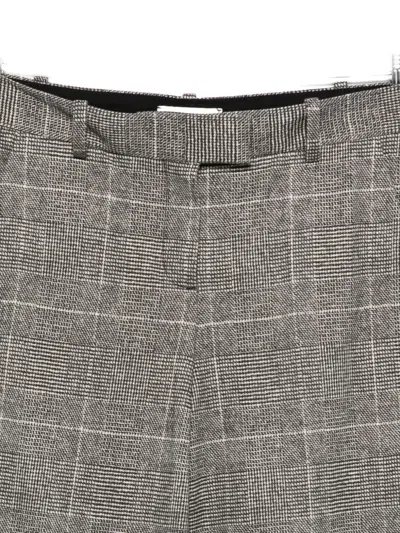 Circolo 1901 Check Pattern Wide Leg Cotton Trousers In Gray