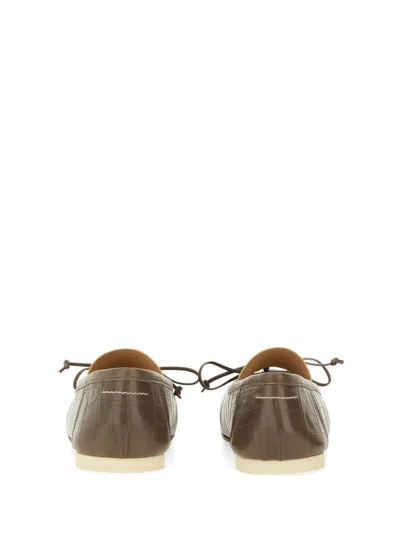 Mm6 Maison Margiela Crocodile-effect Leather Ballerina In Brown