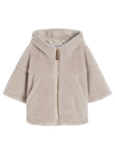 Max Mara Cropped Sweatshirt-style Cape With A Boxy Fit And Hood. In Gold