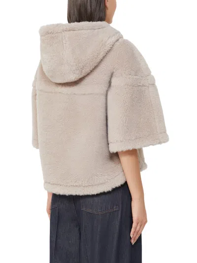 Max Mara Cropped Sweatshirt-style Cape With A Boxy Fit And Hood. In Gold