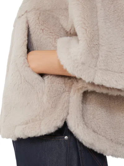 Max Mara Cropped Sweatshirt-style Cape With A Boxy Fit And Hood. In Gold