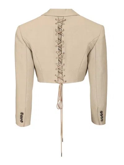Stella Maxwell X Marella Cropped Tailored Blazer Jackets Grey In Neutral
