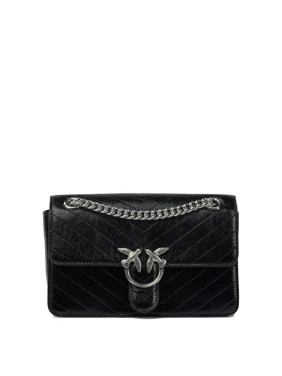 Pinko Medium Love One Light Classic Shoulder Bag In Black