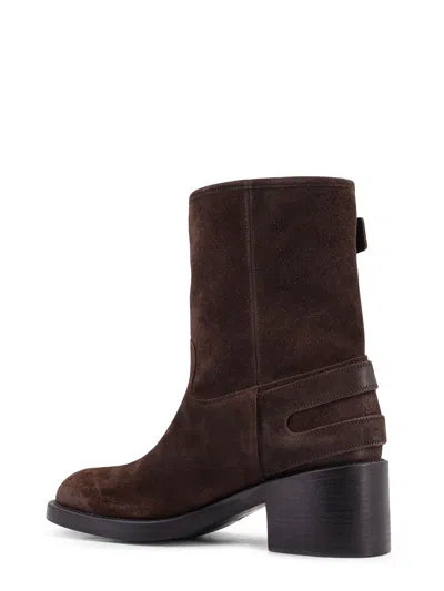 Chloé Dakota 60 Buckled Suede Ankle Boots In Brown