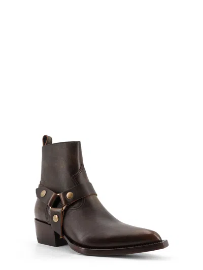 Golden Goose Debbie Distressed Leather Boots In Brown