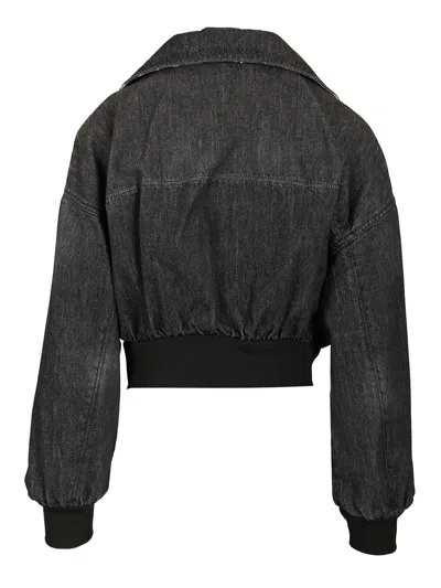 Stella Maxwell X Marella Denim Bomber Jacket Jackets Black In Gray