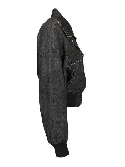 Stella Maxwell X Marella Denim Bomber Jacket Jackets Black In Gray