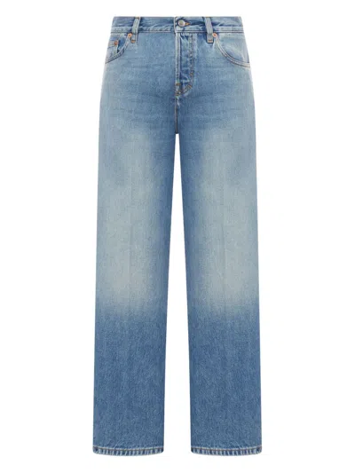 Gucci Straight Cut Denim Trousers In Blue