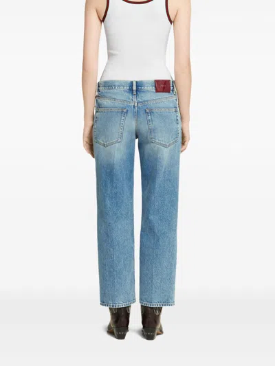 Gucci Straight Cut Denim Trousers In Blue