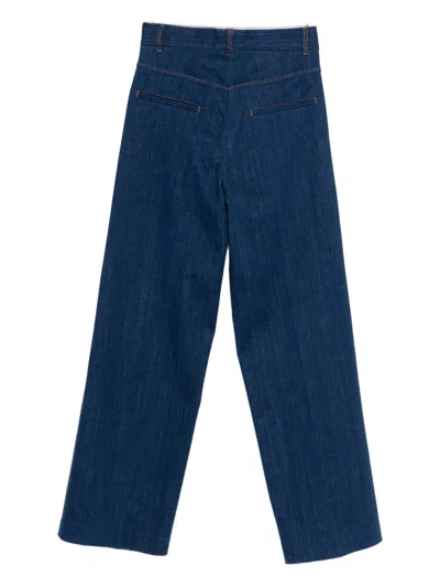 Dsquared2 Tailoring-inspired Wide Straight-leg Denim Jeans In Blue